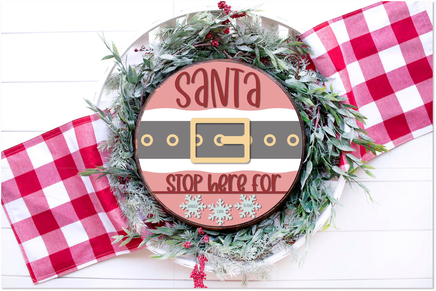 Santa Stop here for....Personalized Door Hanger (L & P)