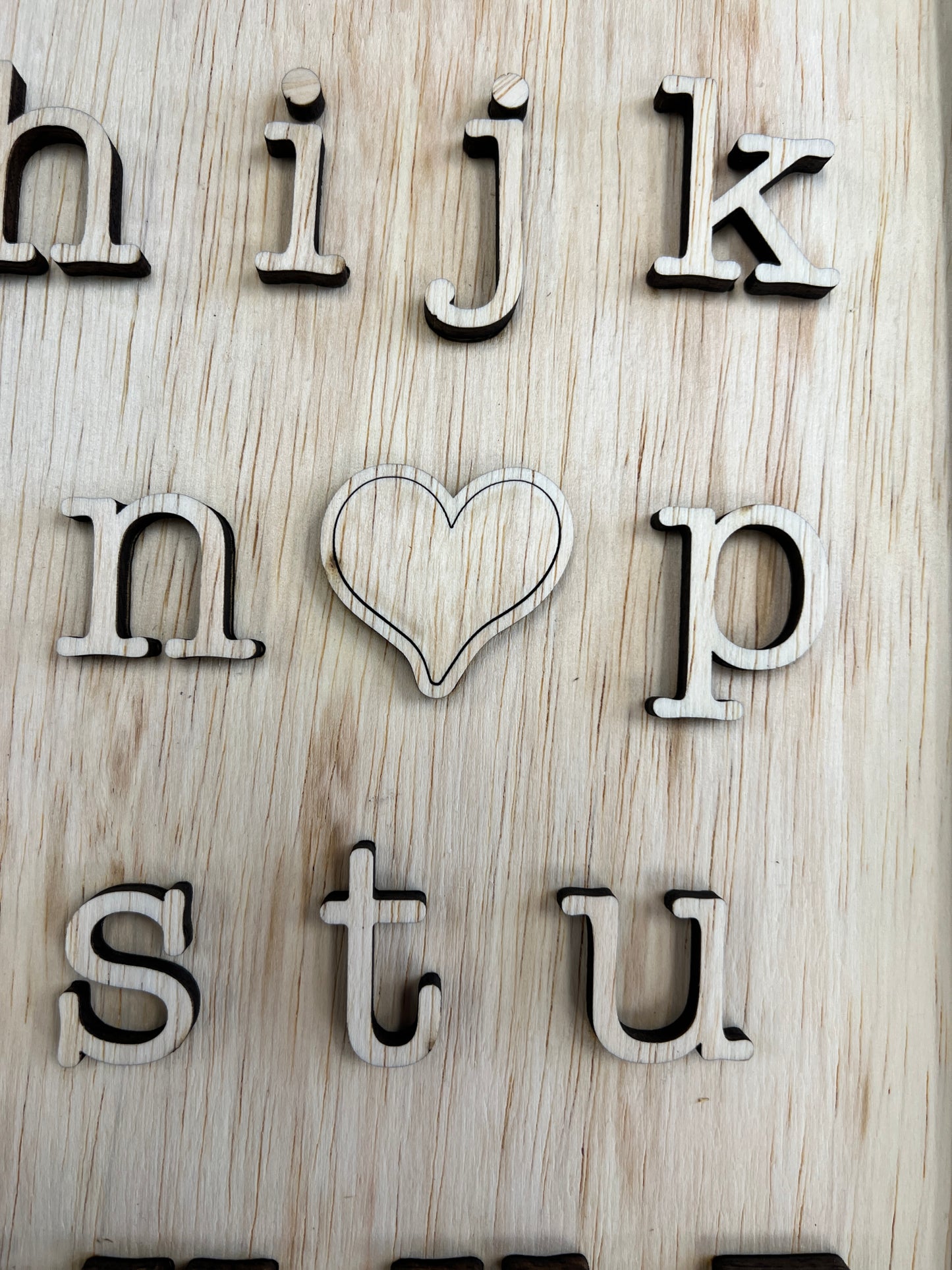 Alphabet i <3 u Sign (I love you!) Framed Laser Cut Rectangle Sign