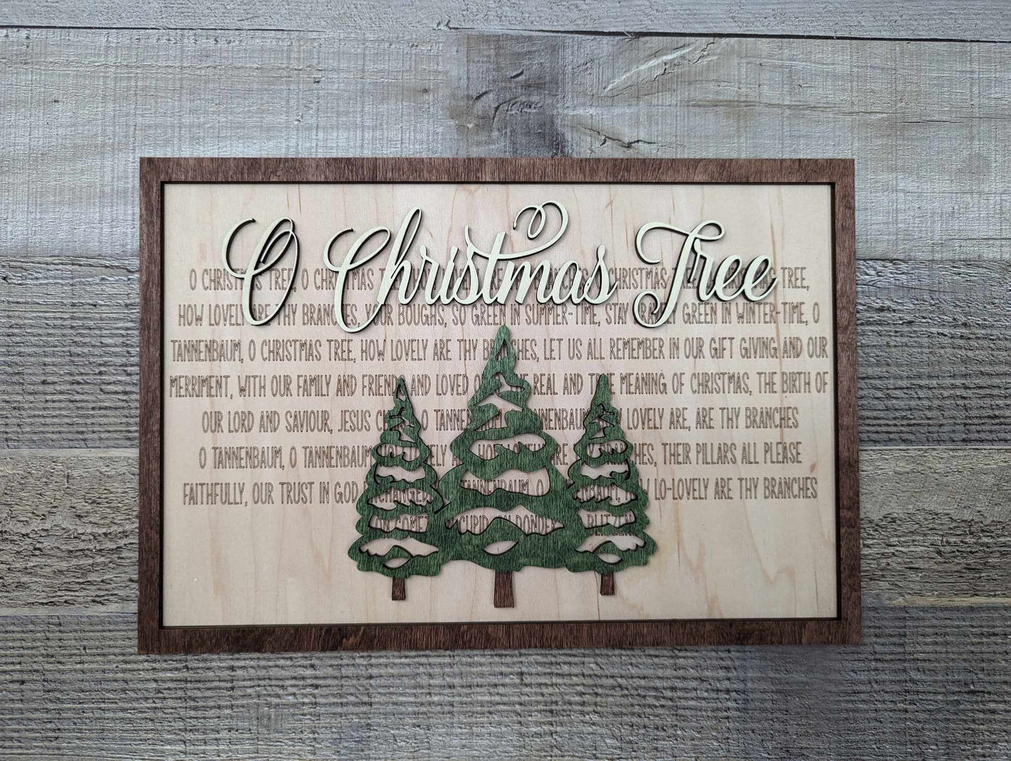 Layered Christmas Carol: O Christmas Tree SVG Laser Ready FILE