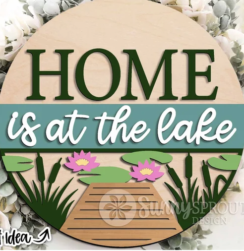 Home is at the Lake Door Hanger