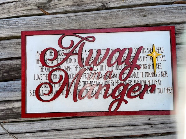 Away in a Manger: Laser Cut Wood Wall Decor