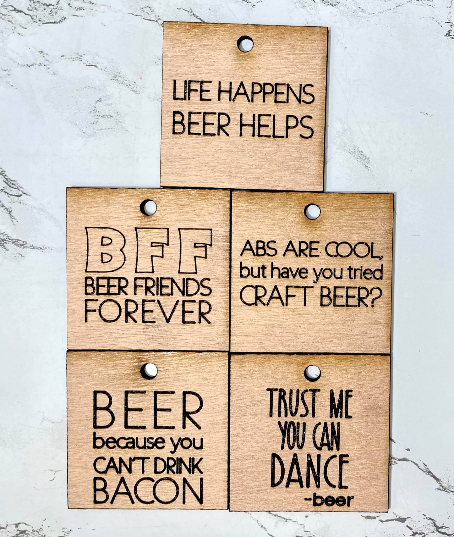 Layered Sign and Keychains: Craft Beer Hobby SVG File Laser Ready Glowforge