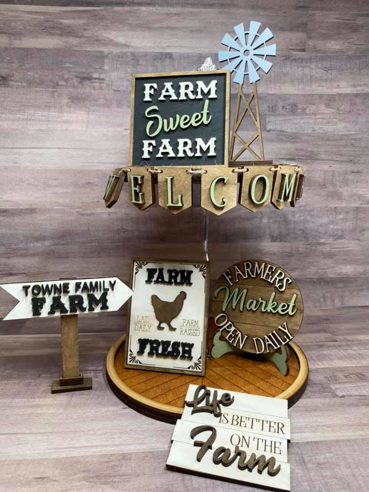 Farm Life Tiered Tray