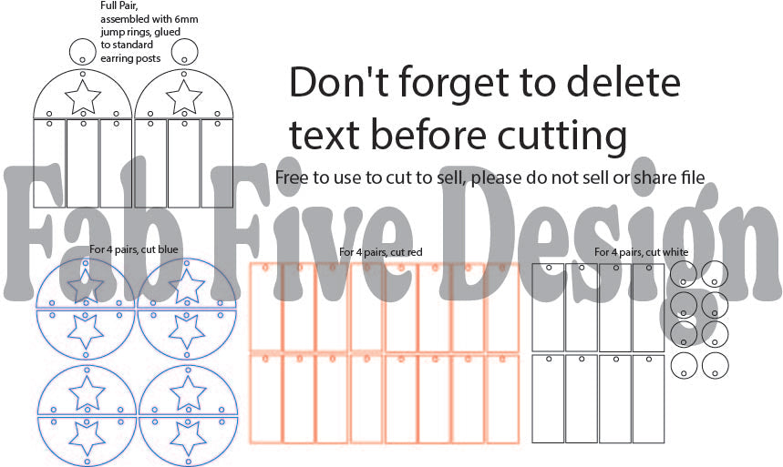 Fourth of July Earring File