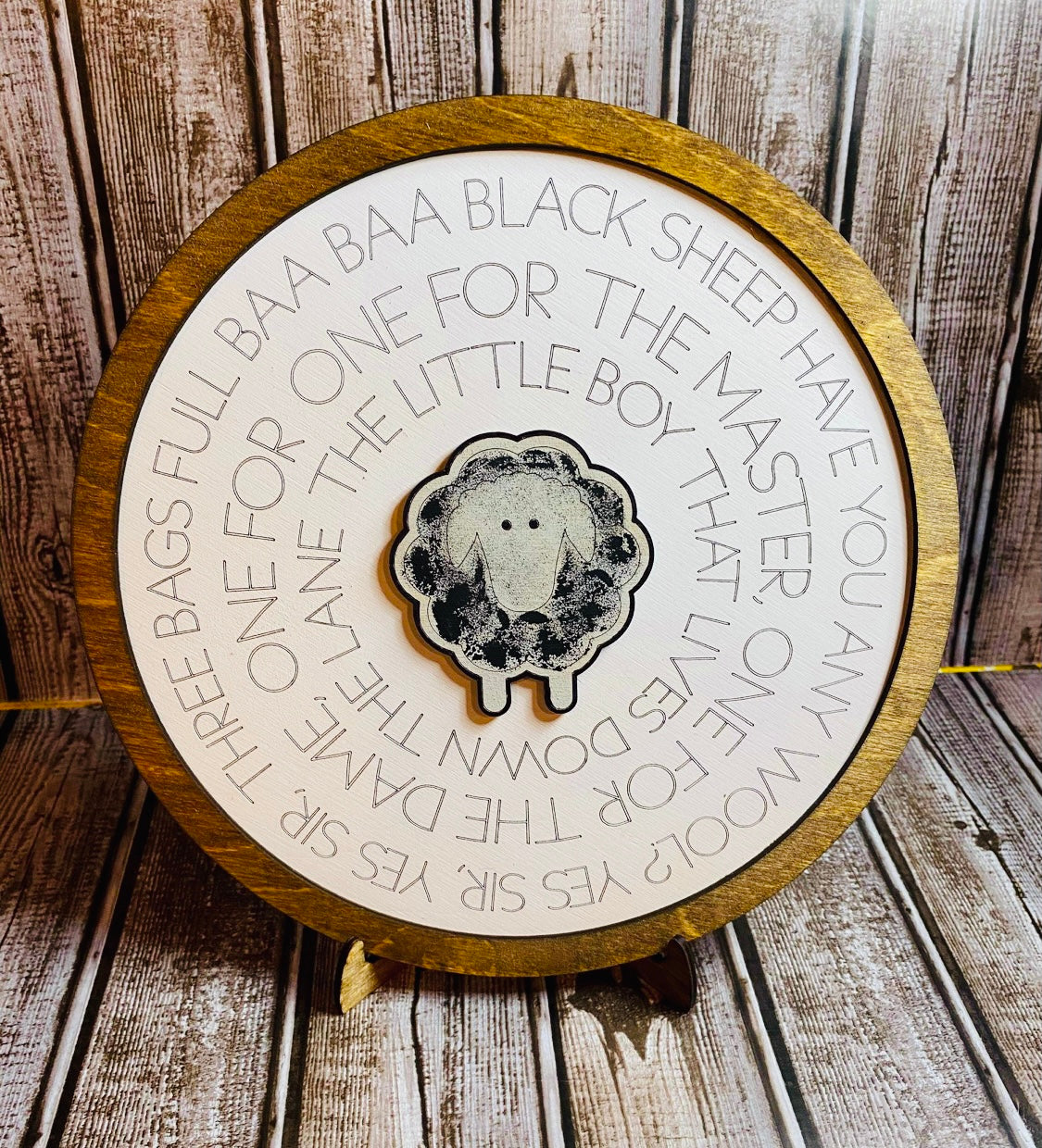 Layered Round Nursery Rhyme: Baa Baa Black Sheep and Sunshine Laser Ready SVG File Glowforge