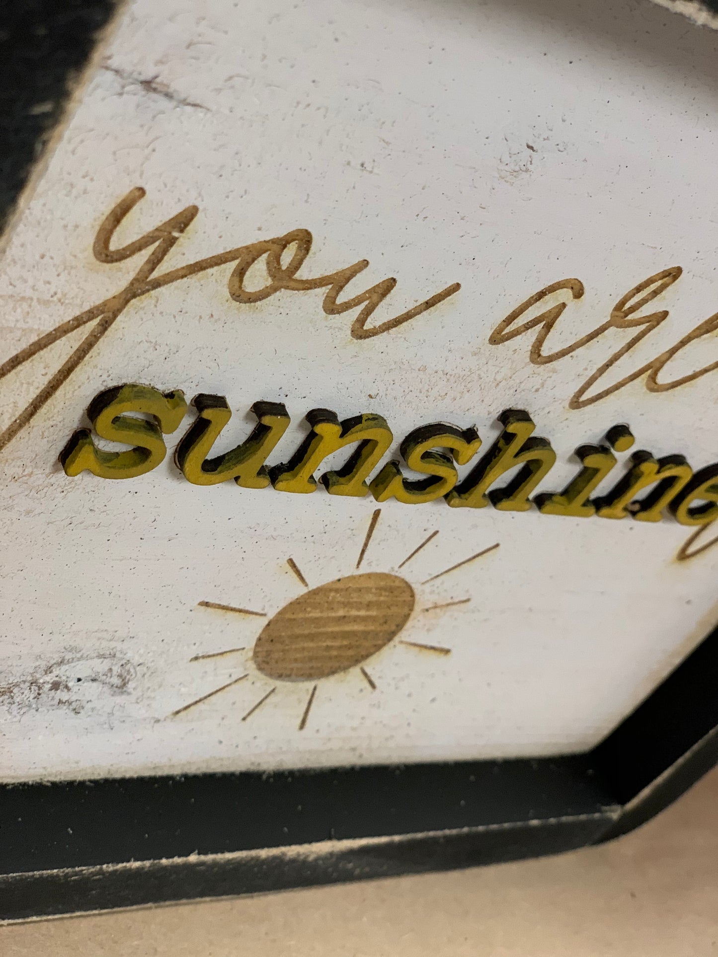 You are my sunshine, 9 x 9 Black Frame
