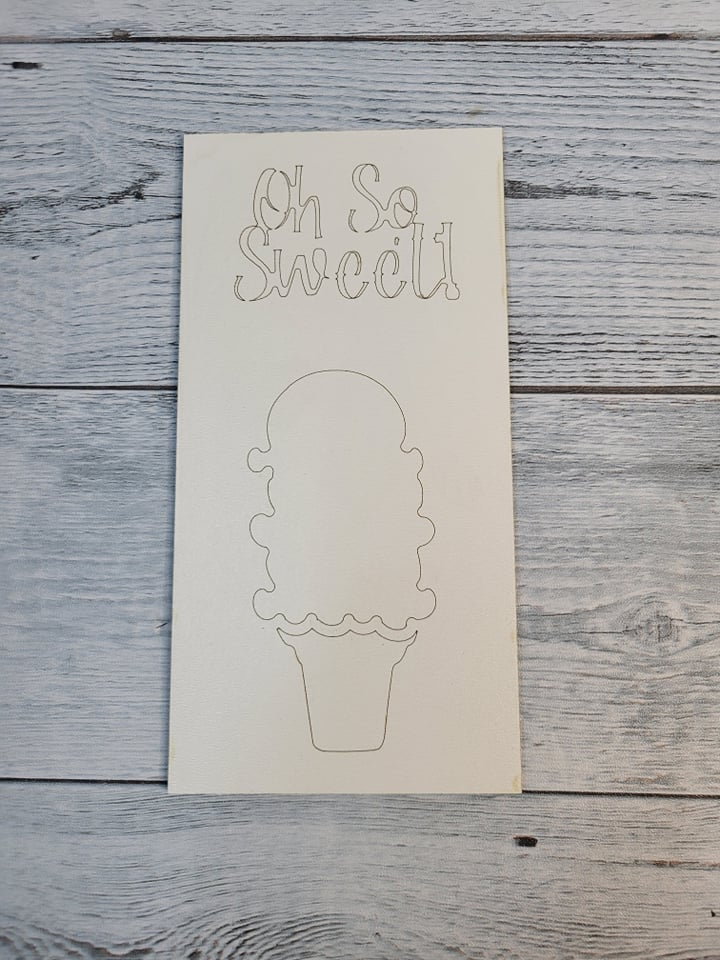 Oh So Sweet Ice Cream SVG DIY Kit Laser Ready File GLOWFORGE Birthday parties Valentines