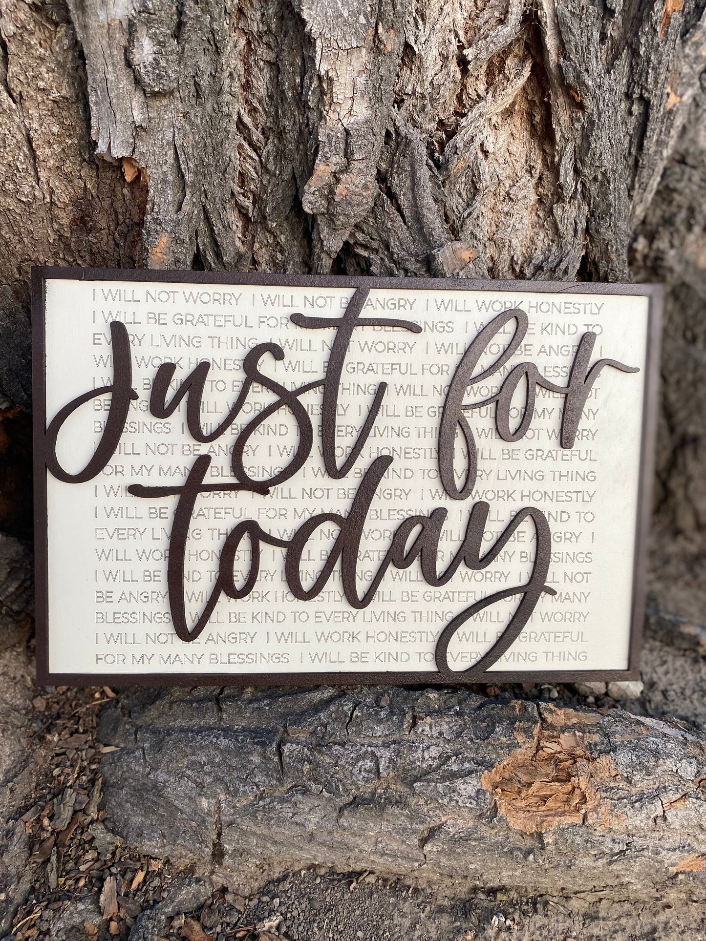 Just for Today: Laser Cut Wood Wall Decor