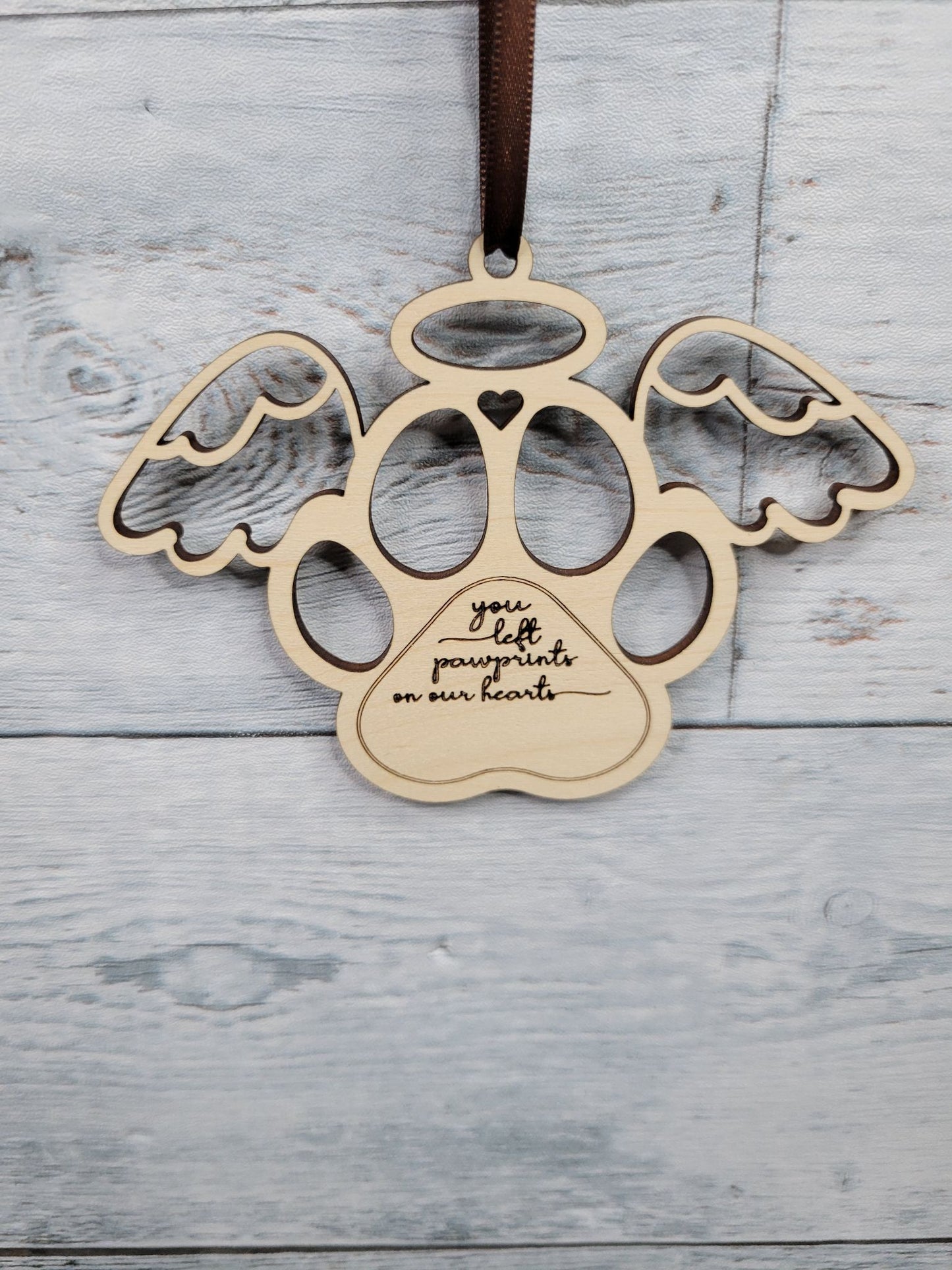 Paw Print Pet Memorial Ornament Laser Ready SVG File