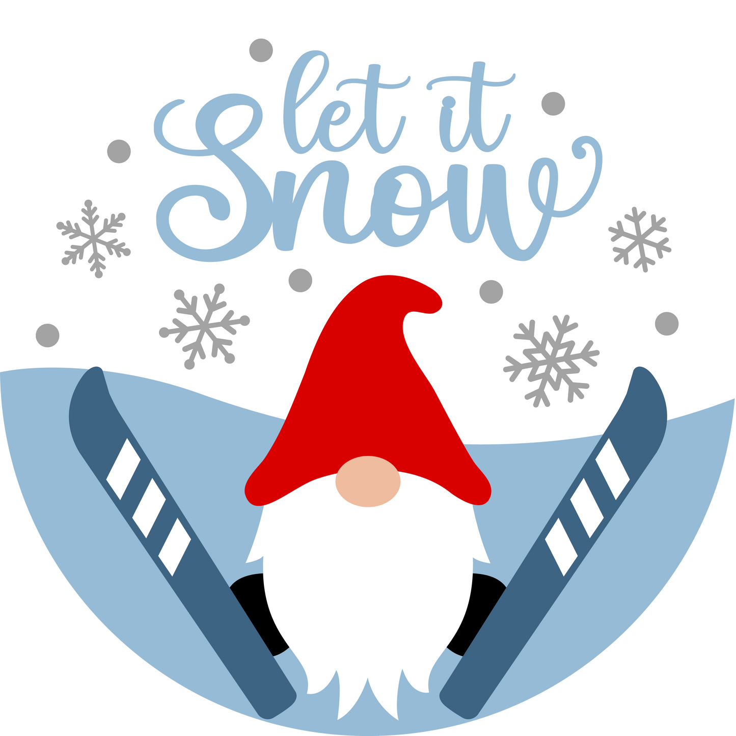 Let it Snow Gnome Ski Door Hanger