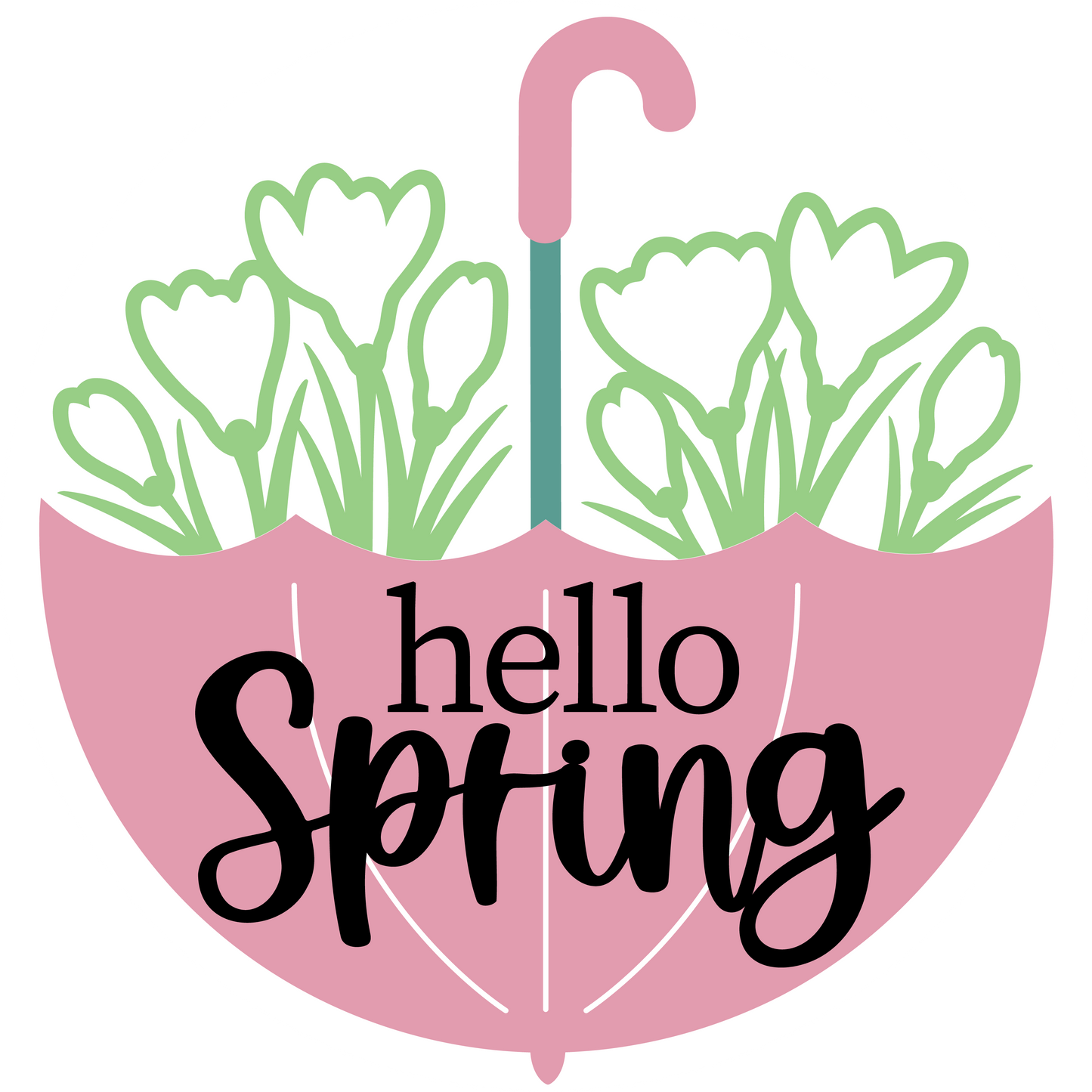 Hello Spring Umbrella Crocus Door Hanger