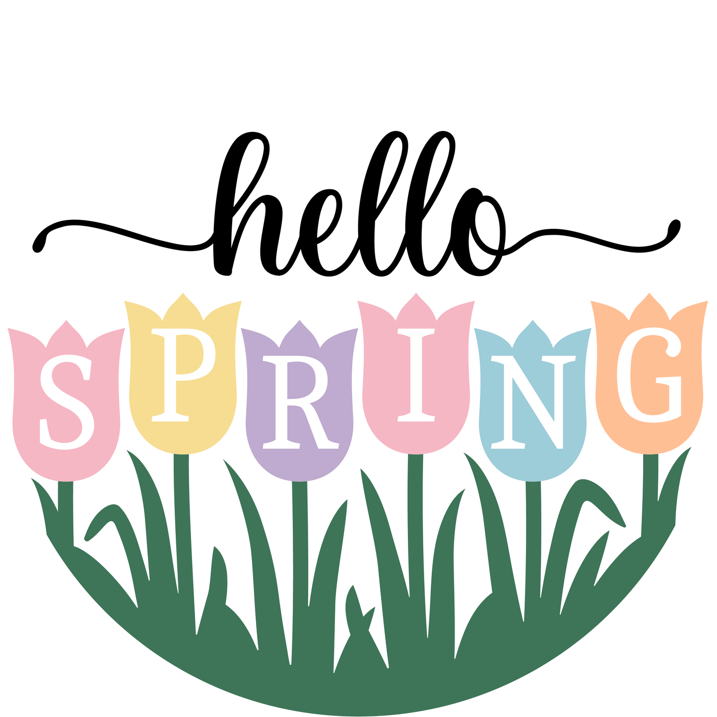Hello Spring Tulips Door Hanger
