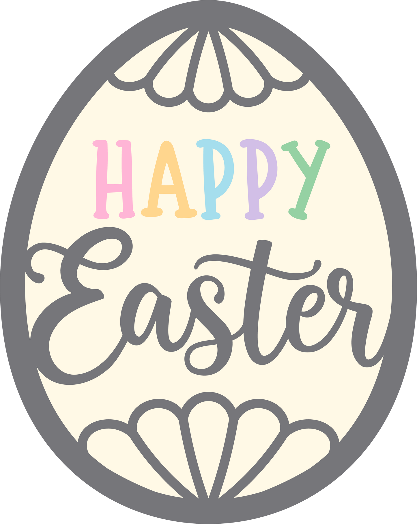 Happy Easter Egg Shaped Door Hanger