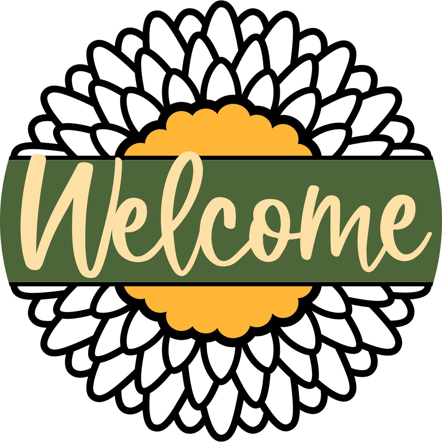 Welcome Sunflower Door Hanger