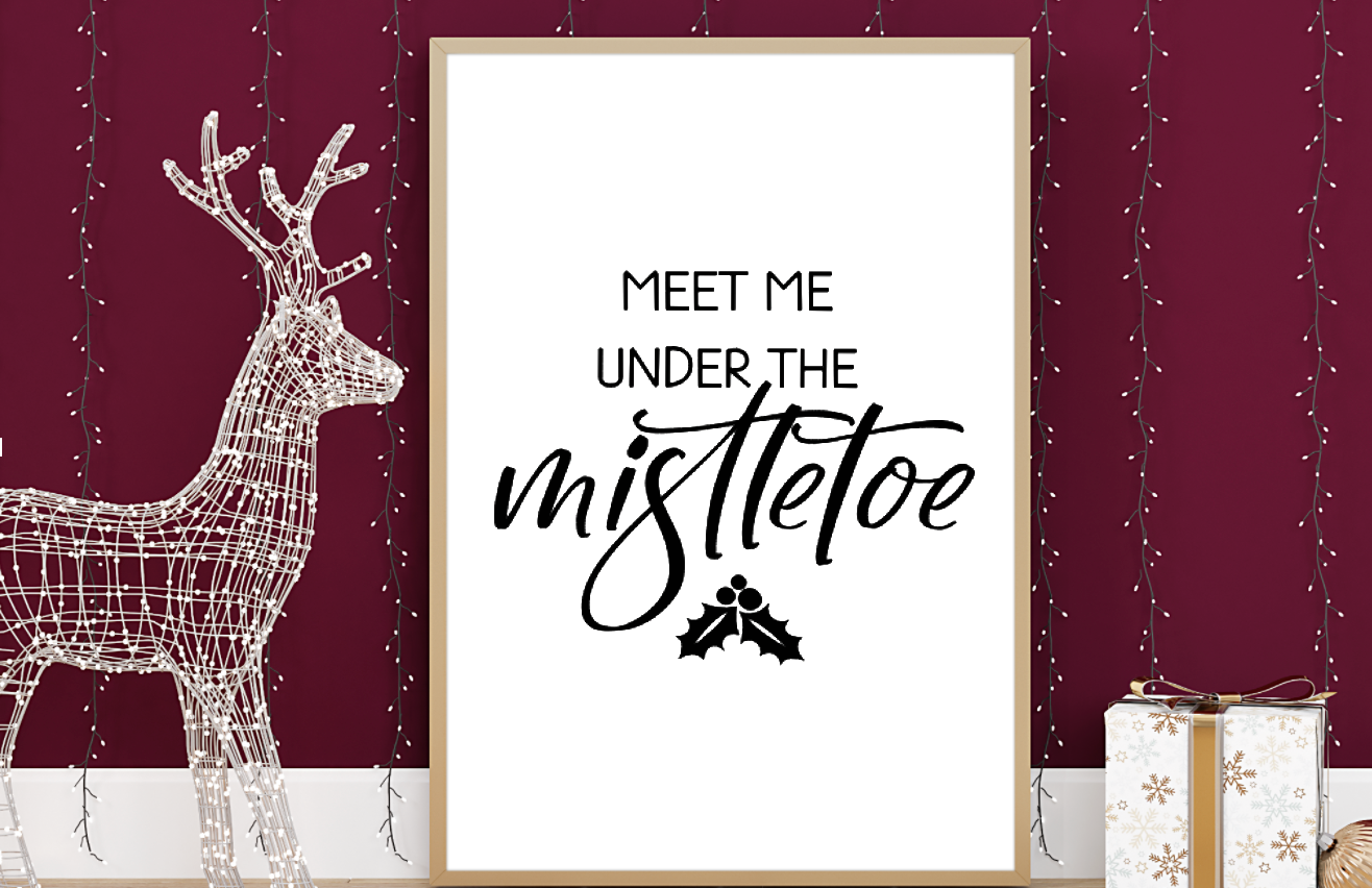 Meet Me Under the Mistletoe SVG Vinyl Cutting Laser Engraving File