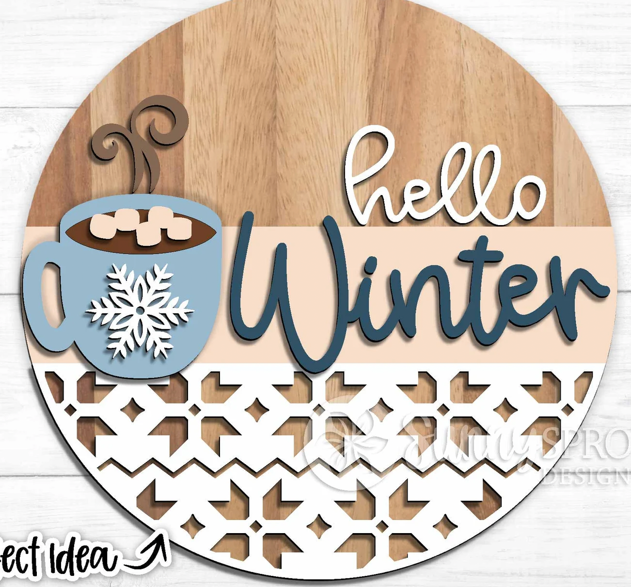 Hello Winter Hot Cocoa Door Hanger