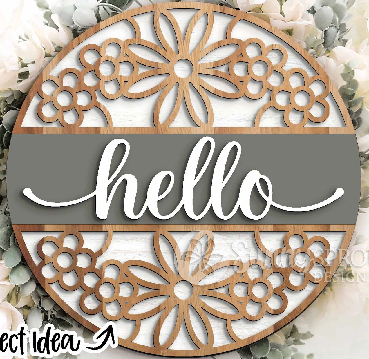 Hello Flowers Door Hanger