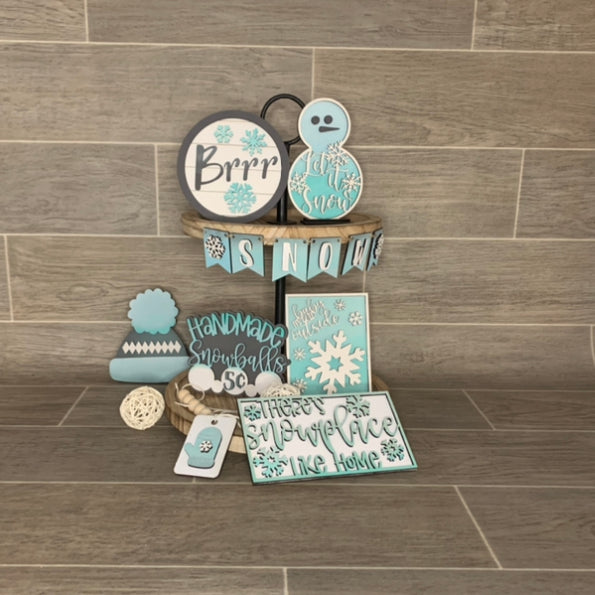 Snow Winter Tiered Tray Kit