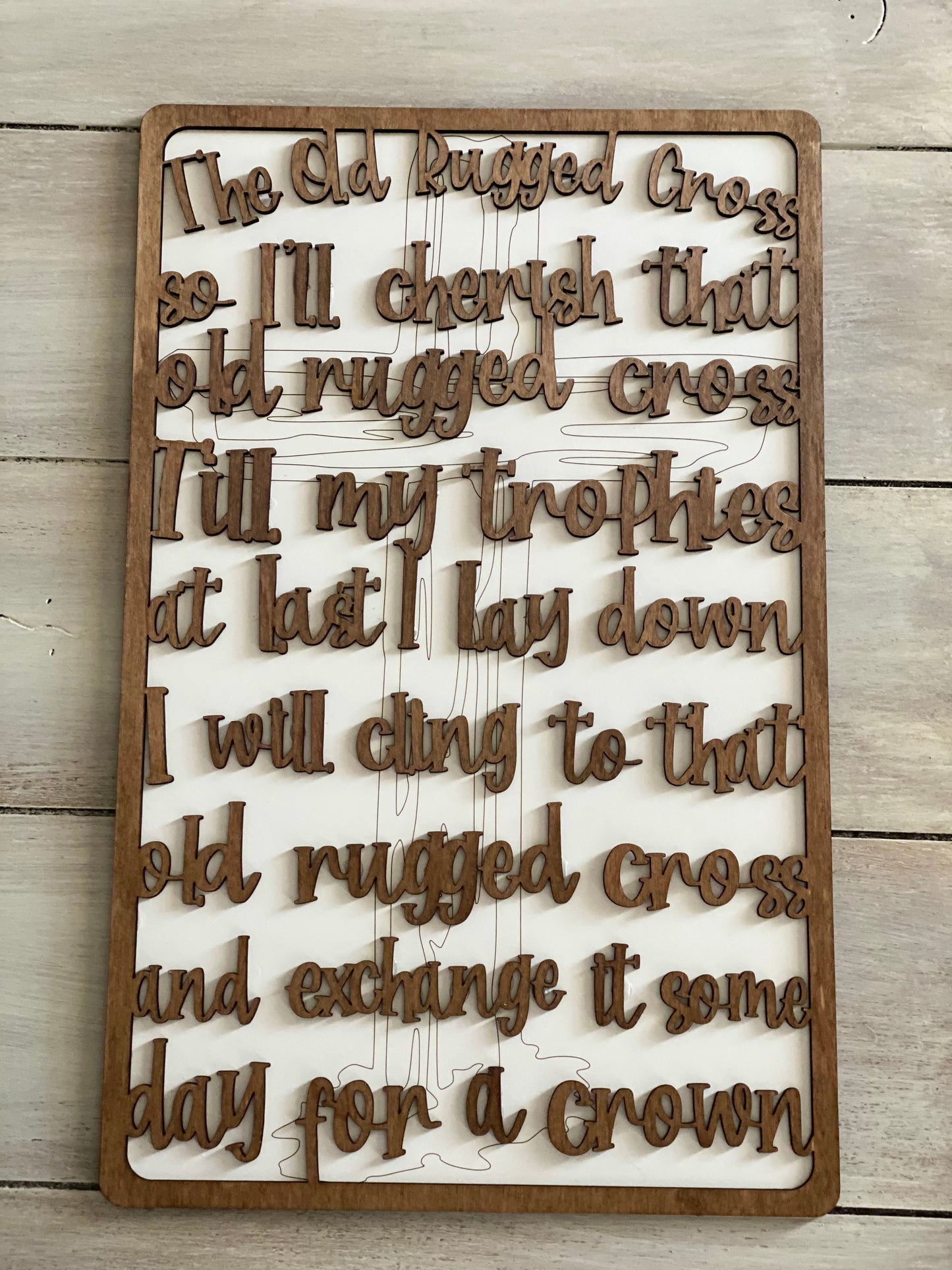 Layered Hymn: Old Rugged Cross SVG Laser Ready File GLOWFORGE