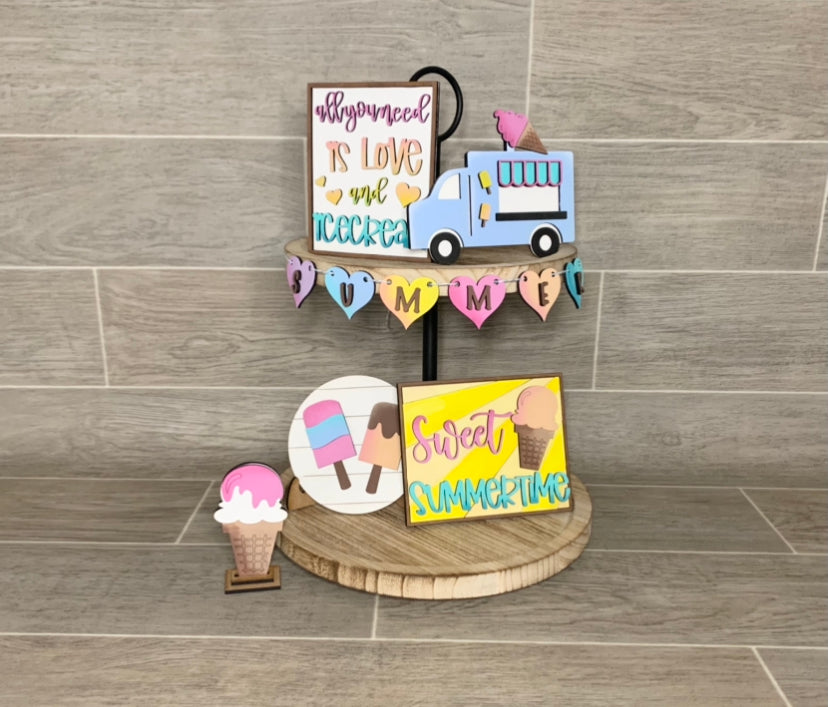 Summer Ice Cream Tiered Tray Kit