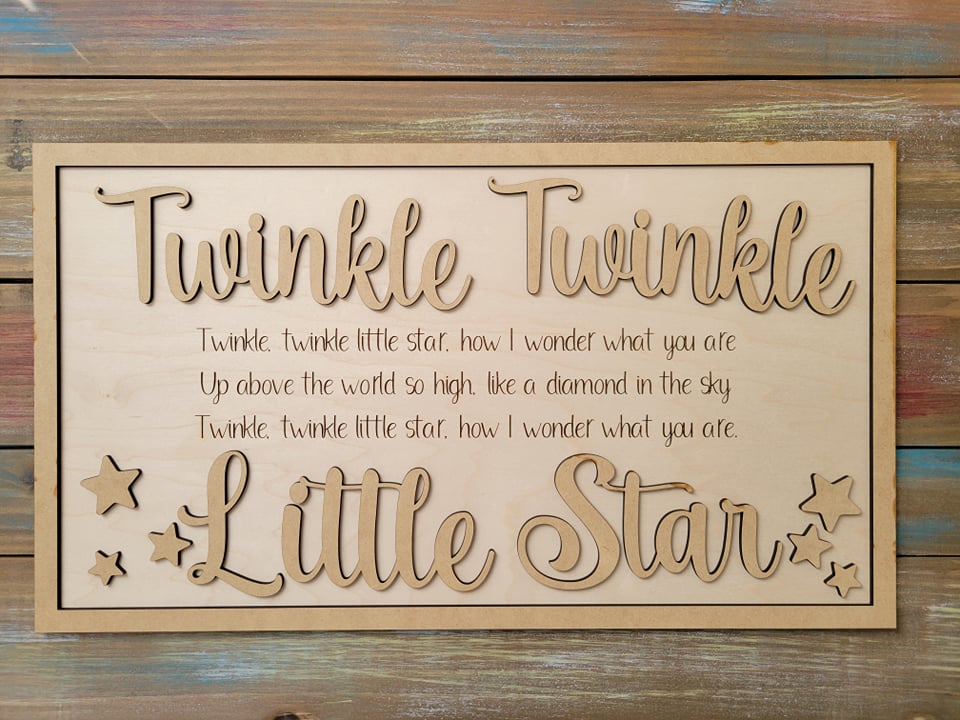 Twinkle Twinkle Little Star Layered SVG Laser Ready File Glowforge