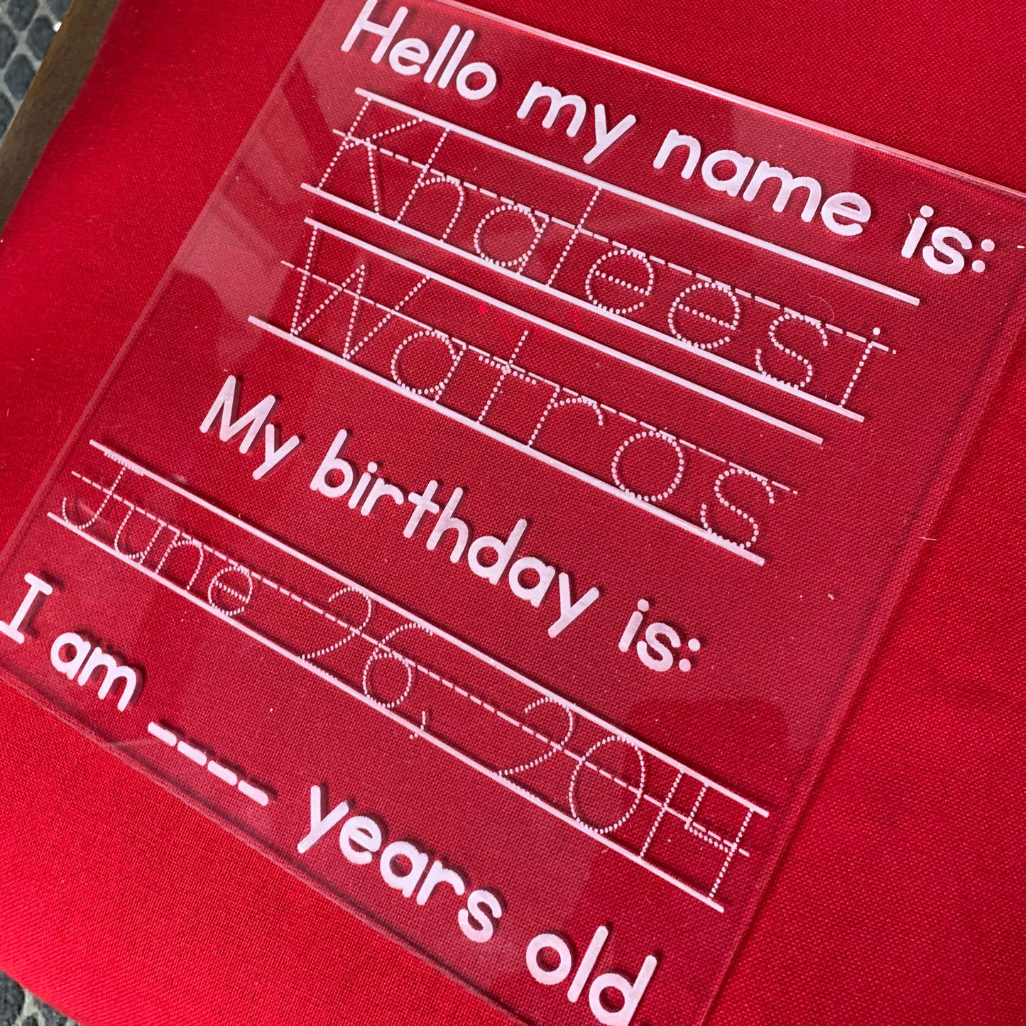 Personalized Tracing Board