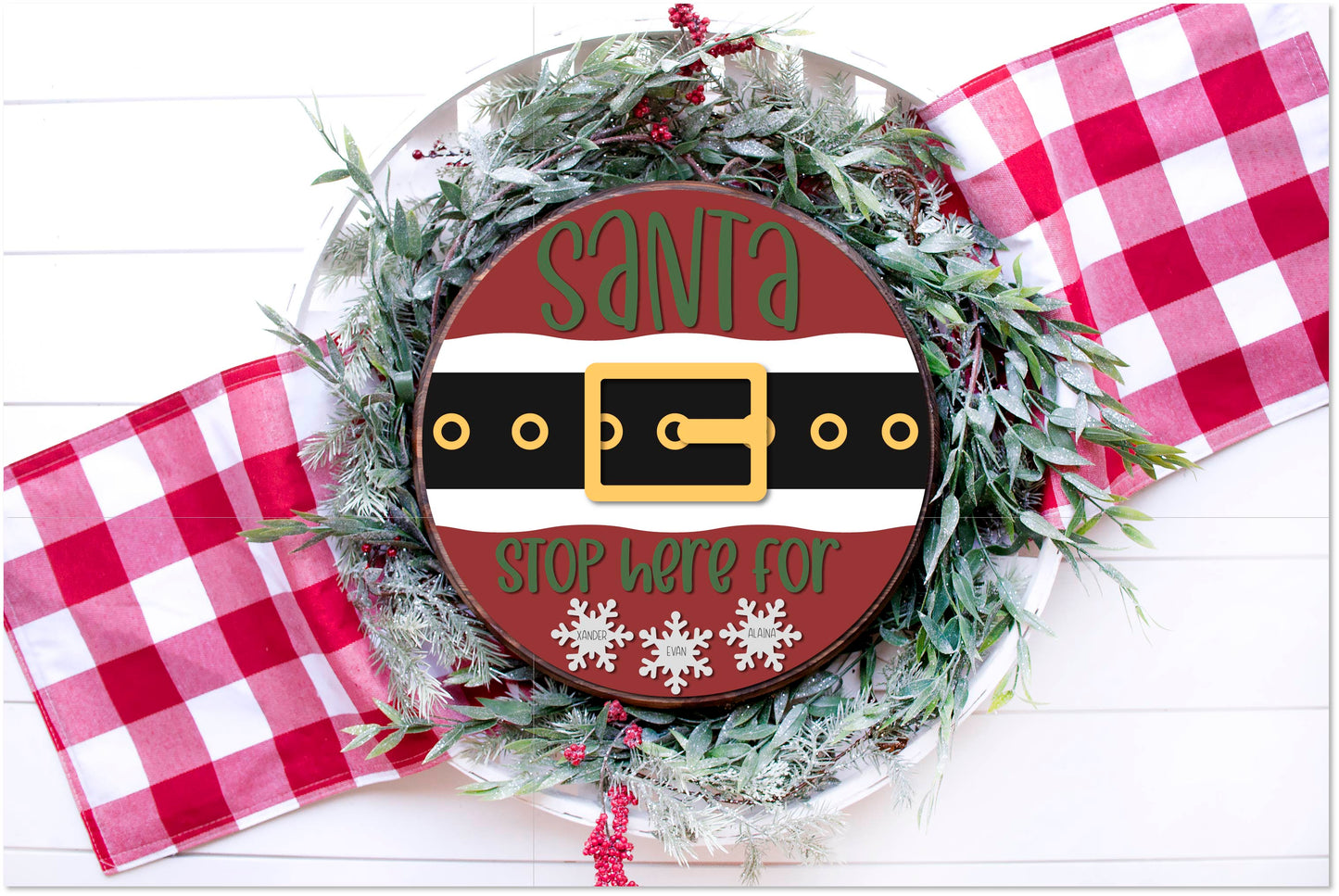 Santa Stop here for....Personalized Door Hanger (L & P)
