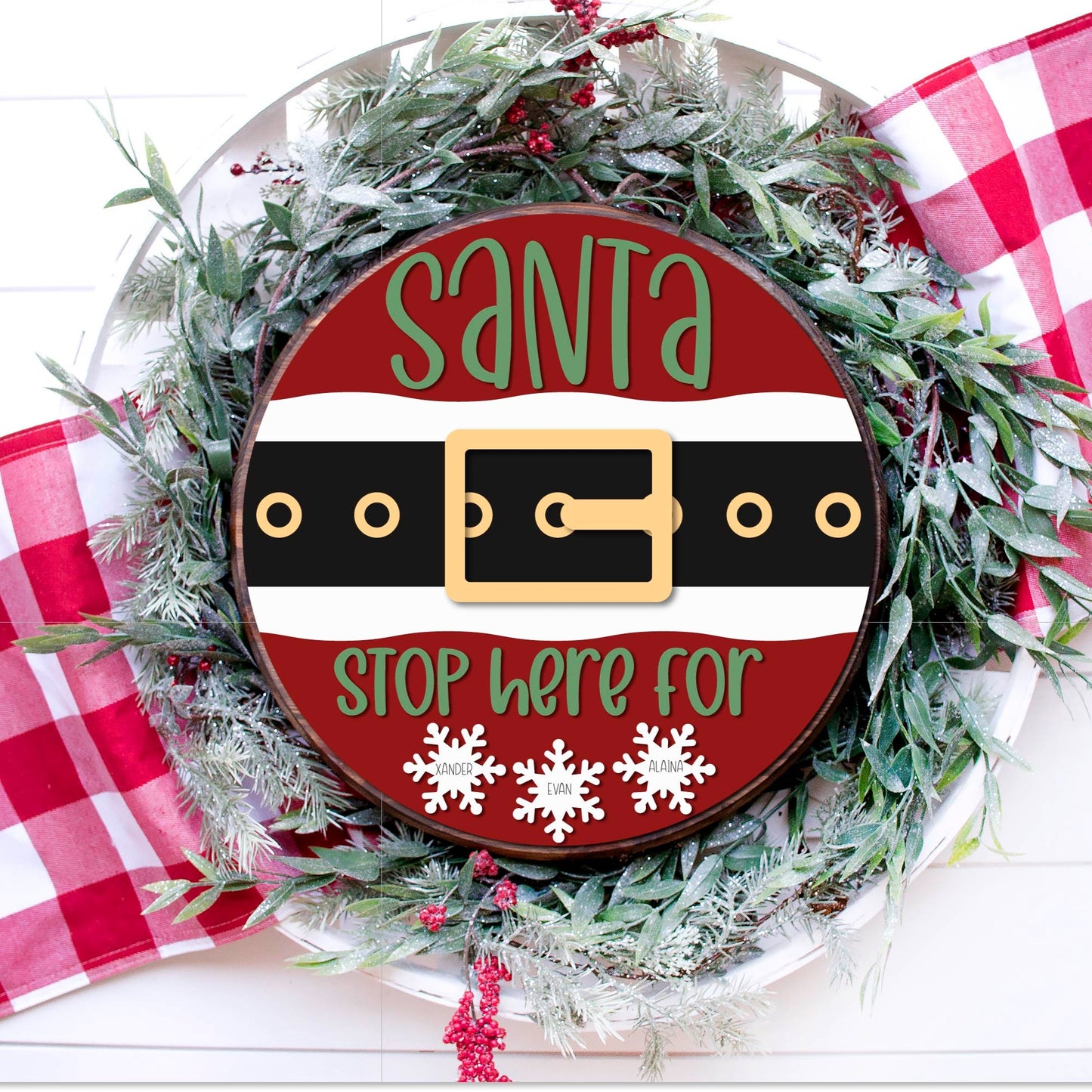 Santa Stop here for....Personalized Door Hanger (L & P)