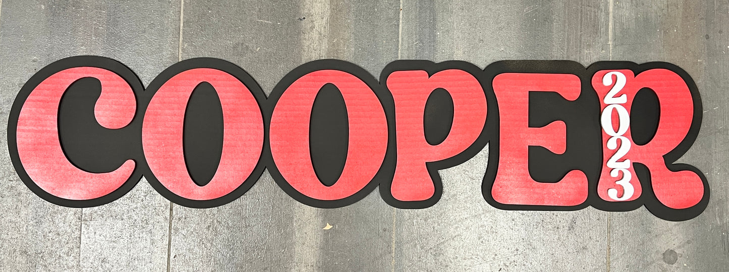 Cardboard Graduation Name Sign