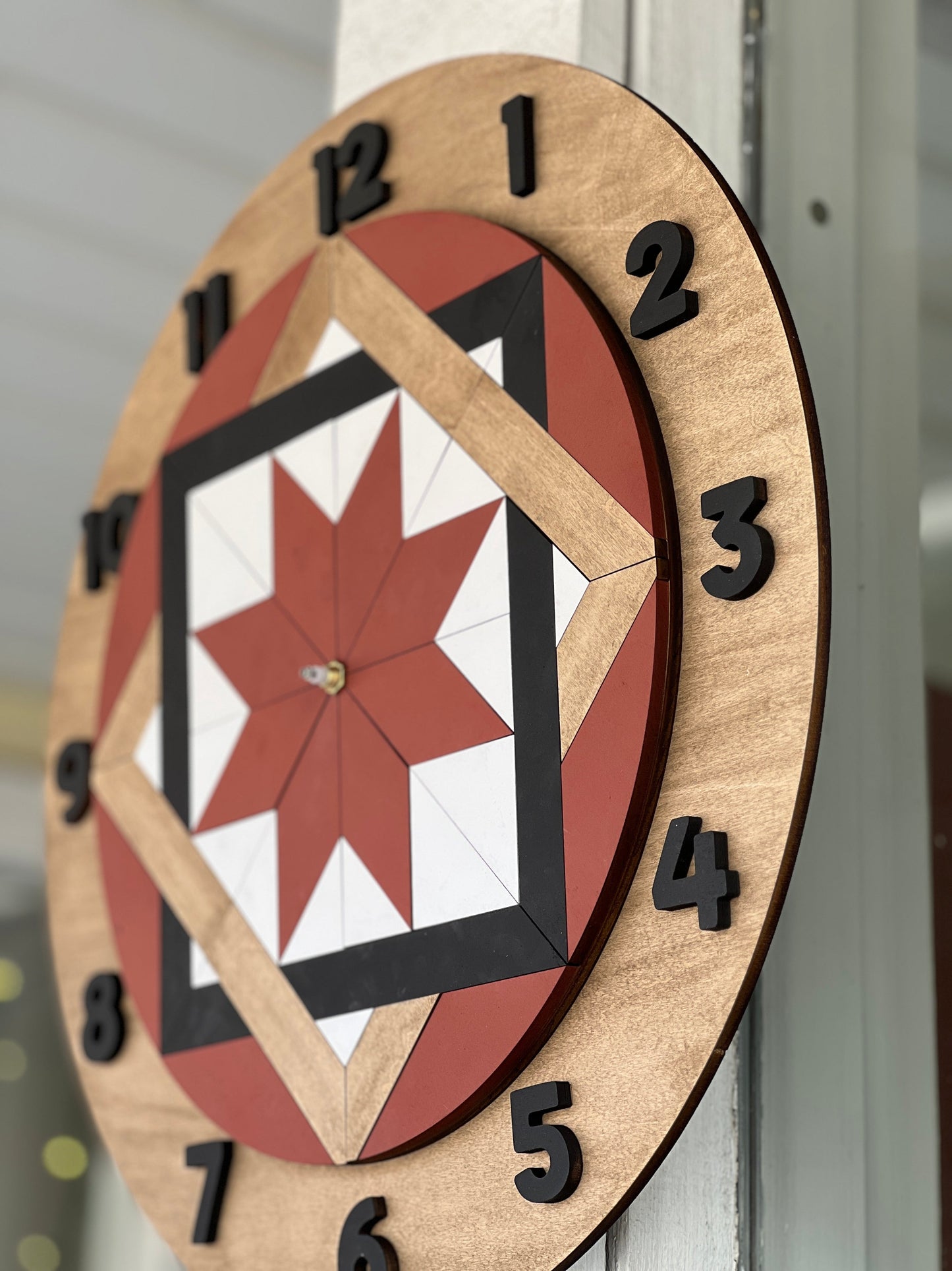 SVG File: Barn Quilt Clock (LARGE BED LASER FILE) Laser Ready