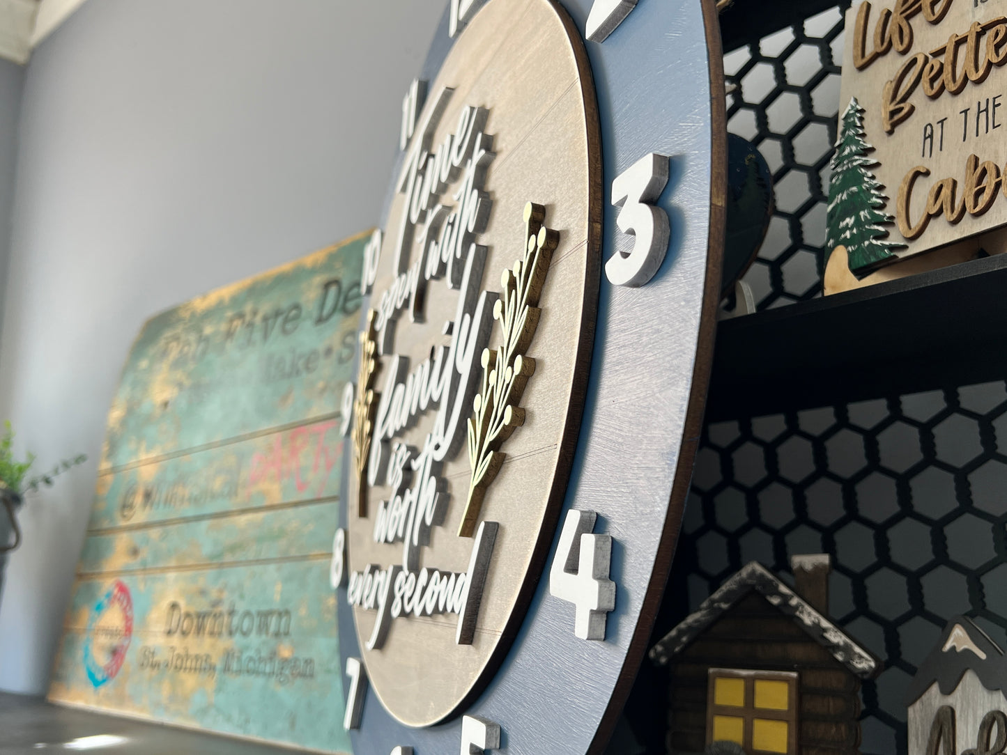 Wood Layered Laser Cut Clocks