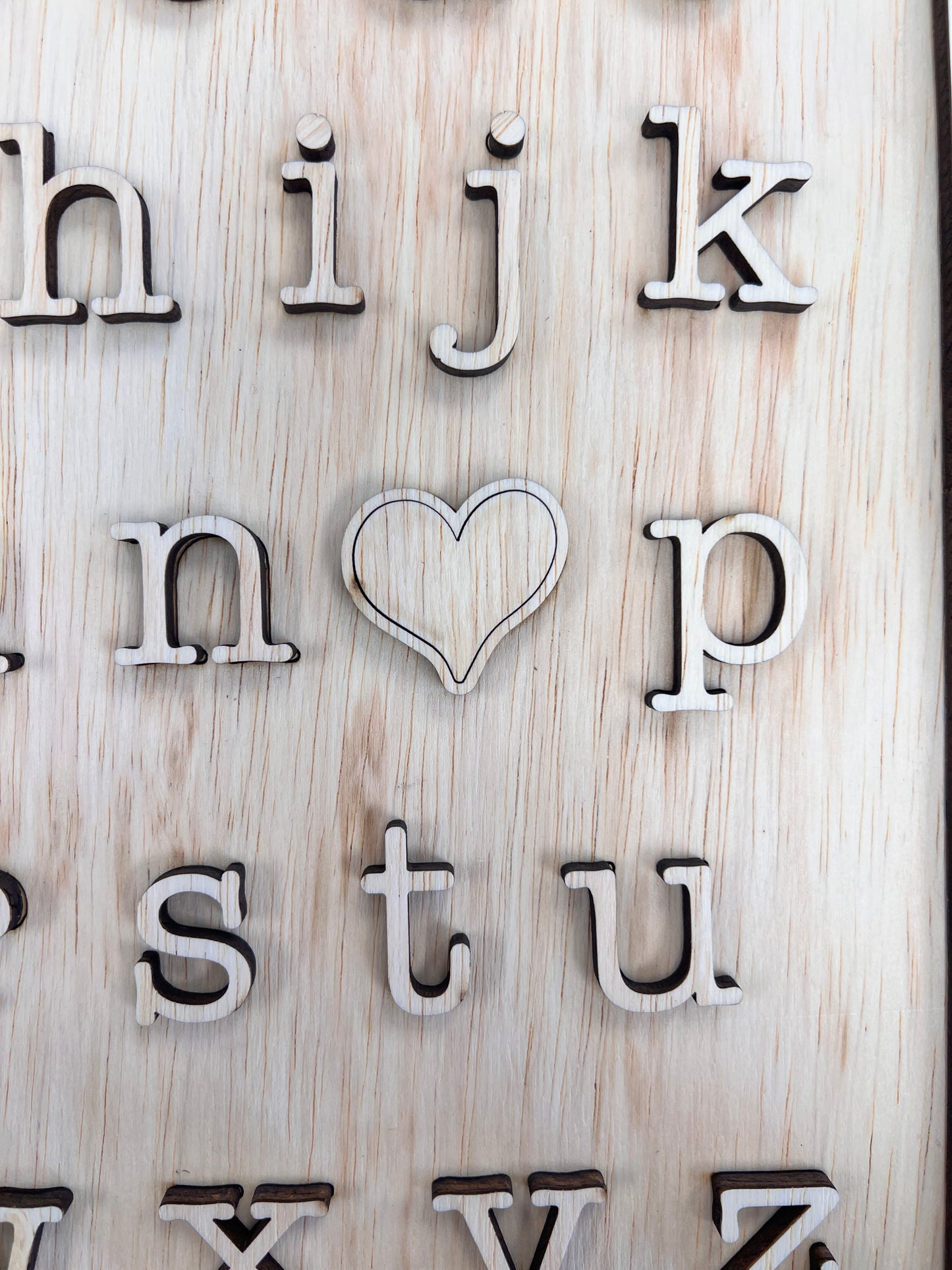 Alphabet i <3 u Sign (I love you!) Framed Laser Cut Rectangle Sign