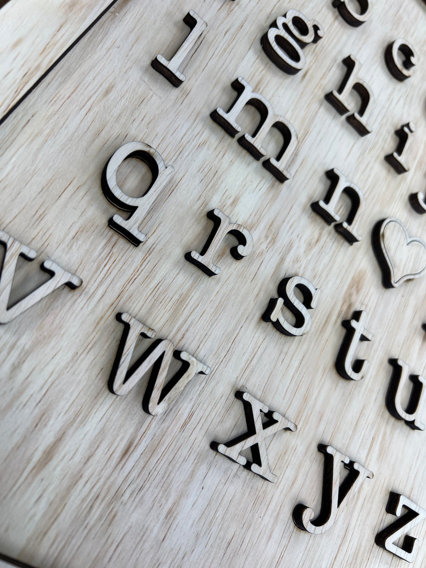 Alphabet i <3 u Sign (I love you!) Framed Laser Cut Rectangle Sign