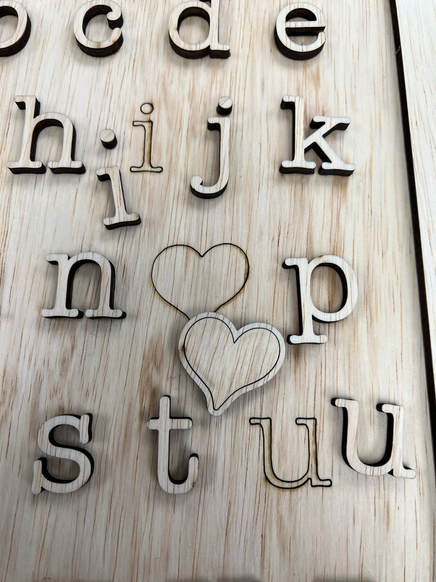 Alphabet i <3 u Sign (I love you!) Framed Laser Cut Rectangle Sign