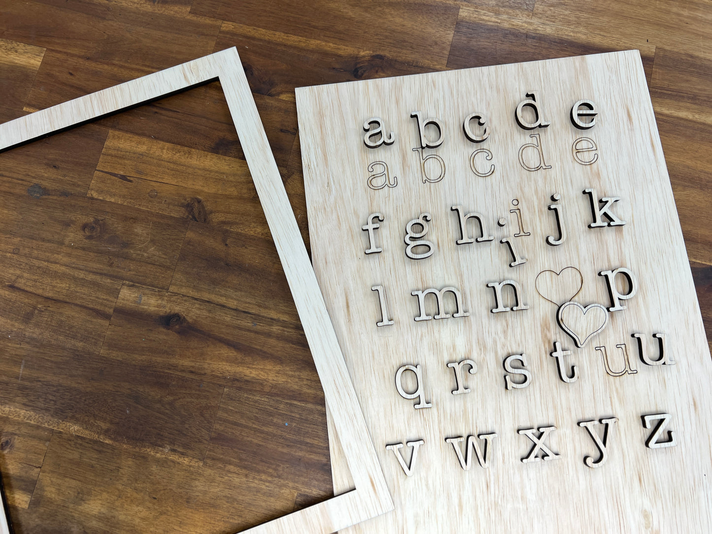 Alphabet i <3 u Sign (I love you!) Framed Laser Cut Rectangle Sign