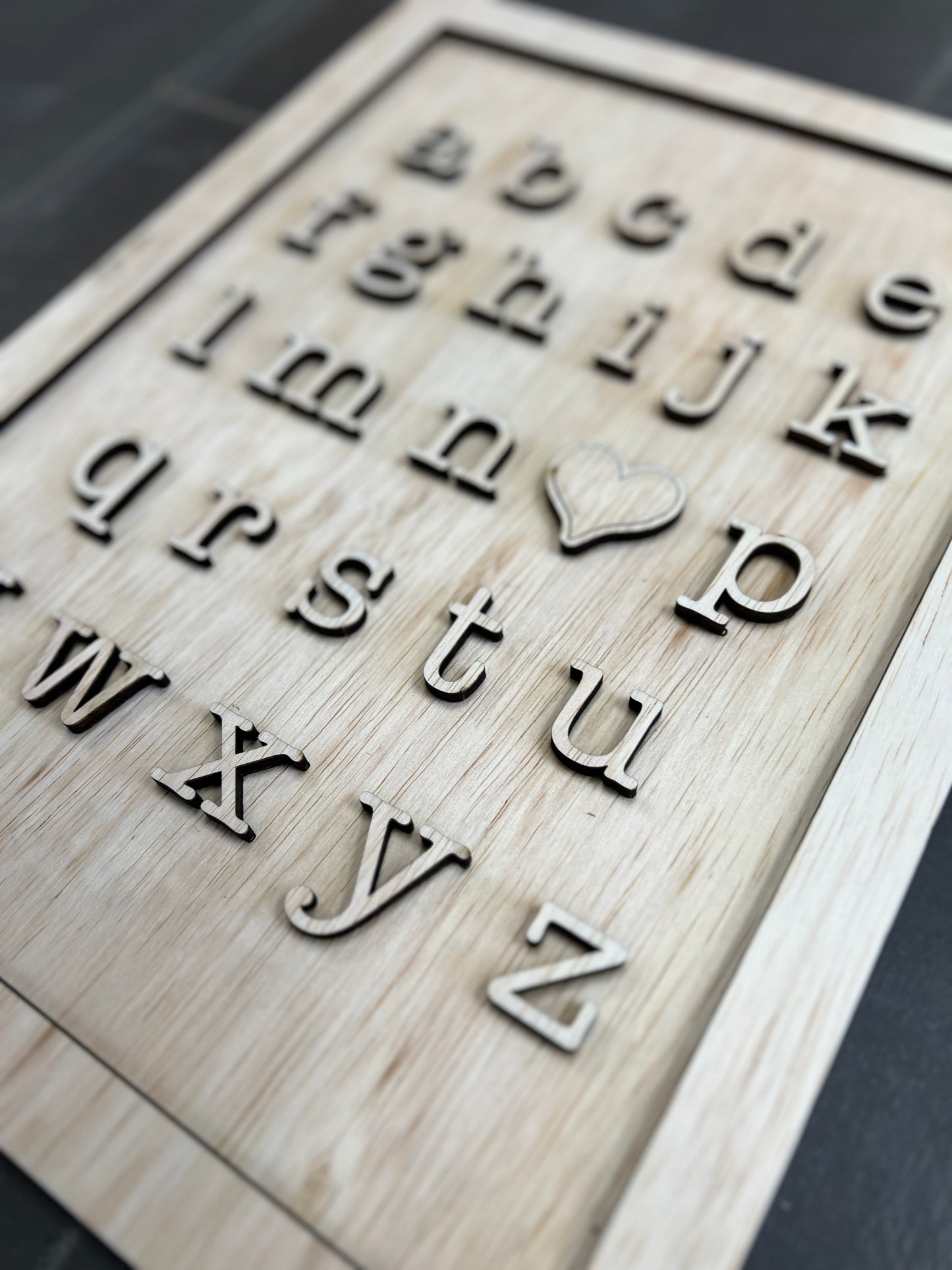 Alphabet i <3 u Sign (I love you!) Framed Laser Cut Rectangle Sign