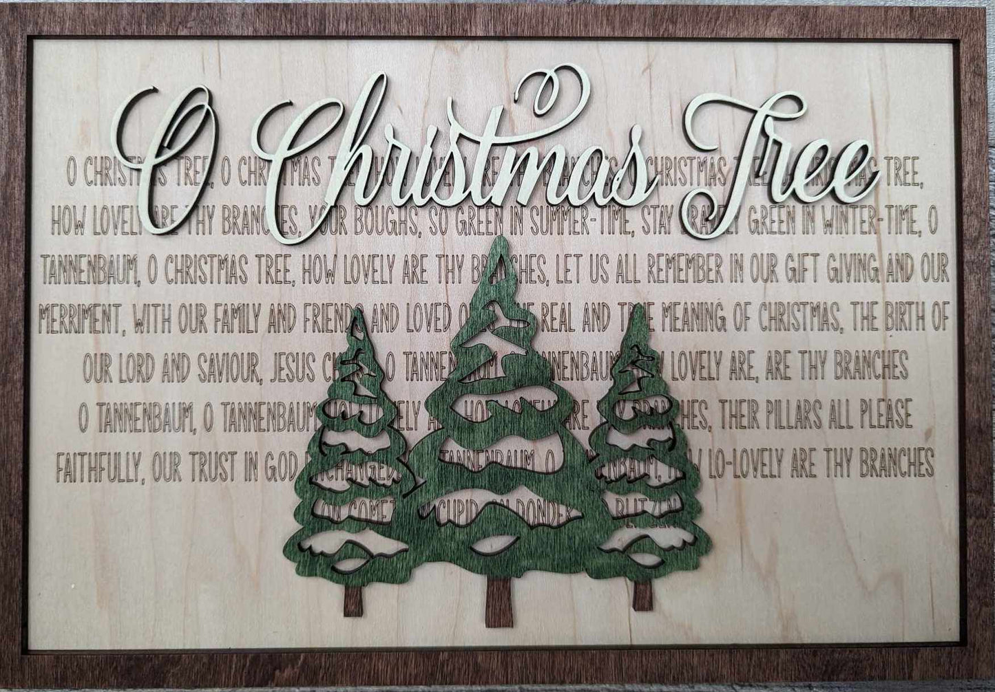 Layered Christmas Carol: O Christmas Tree SVG Laser Ready FILE