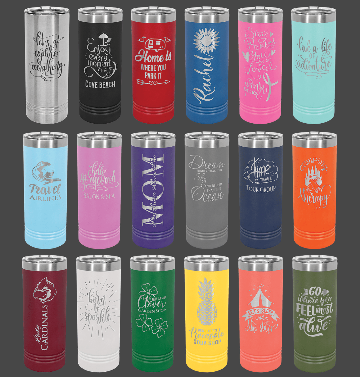 22 oz Skinny Tumbler with Slider Lid