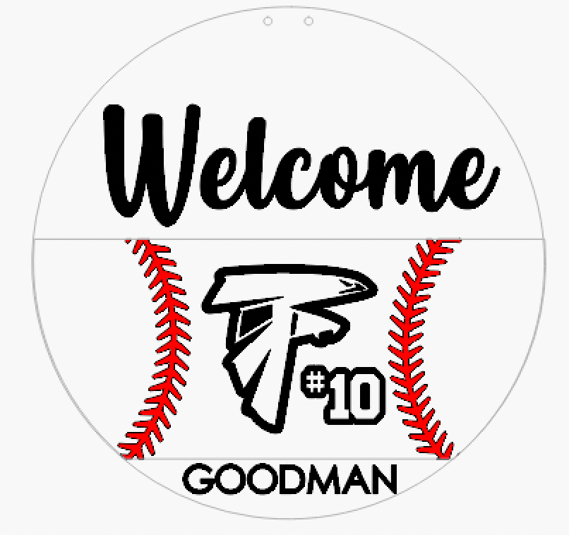 Baseball Team Door Hanger