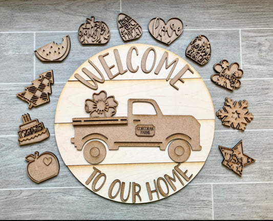 Old Truck Interchangeable Door Hanger