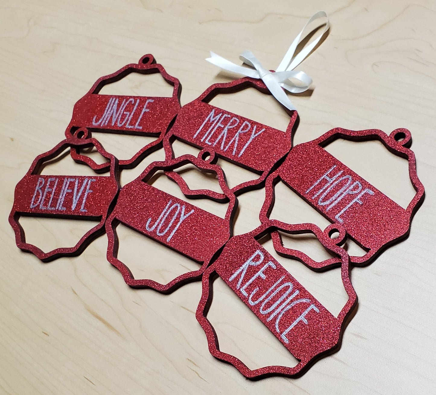 Set of 12 Farmhouse Christmas Ornament SVG Laser Ready Files