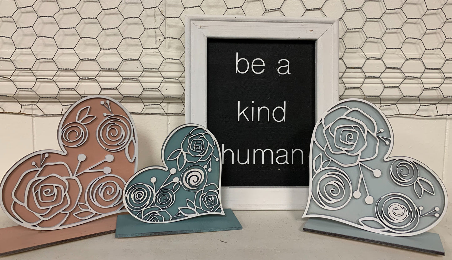 Set of 3 Stand Alone Hearts