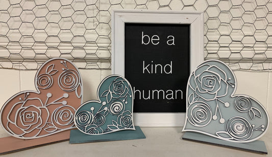 Set of 3 Stand Alone Hearts