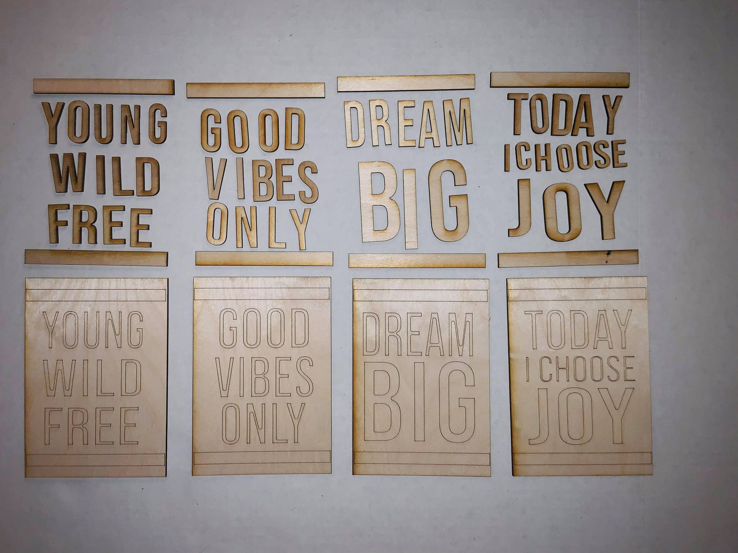 Set of 4 Inspire Teen Kids SVG DIY Kit Laser Ready File GLOWFORGE