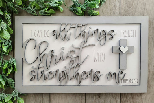 Layered Quote: Philippians 4 13 All things through Christ