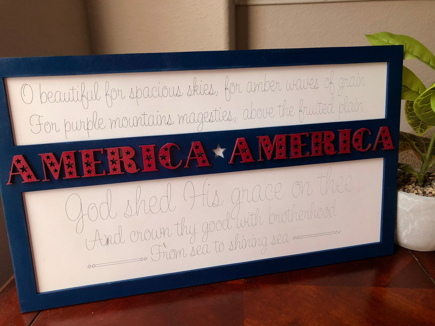 America the Beautiful Layered Sign SVG Laser File Glowforge Ready Two versions