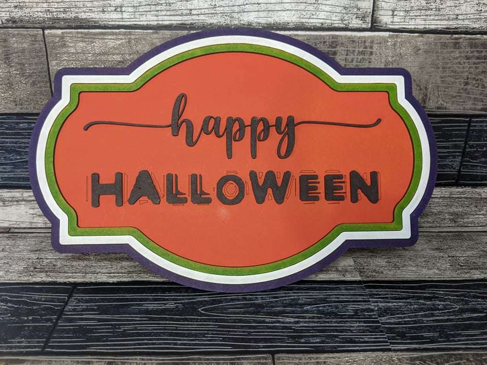 Halloween Duo Trick or Treat SVG File Laser Ready Double Framed Glowforge