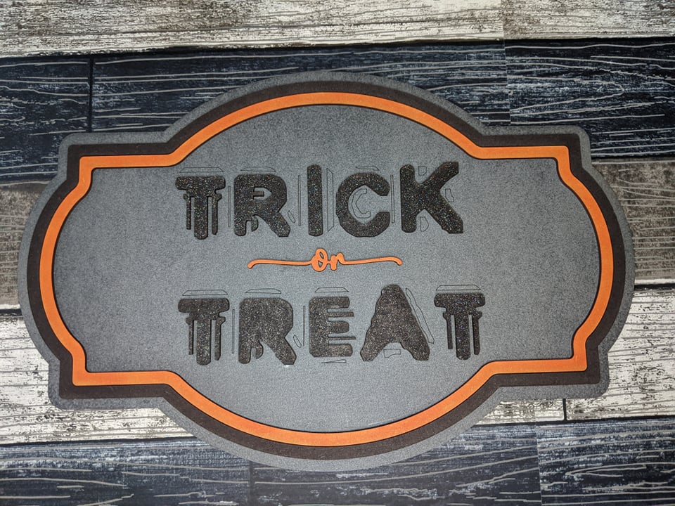 Halloween Duo Trick or Treat SVG File Laser Ready Double Framed Glowforge