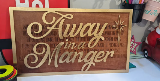 Away in a Manger: Laser Cut Wood Wall Decor