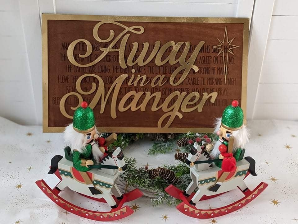 Away in a Manger: Laser Cut Wood Wall Decor